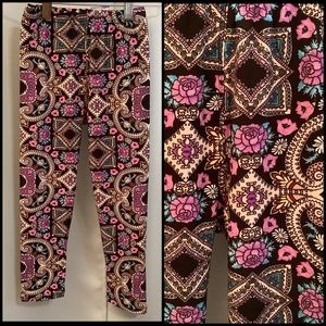 Leggings Kid’s Age 3-5 Purple Jazz Pattern